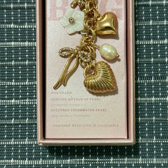 NEW | Luna Norte | MOP & Freshwater Pearl Spring Love Bag Charm/Key Chain - Picture 3 of 4